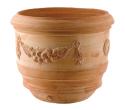 Terracotta vase GALESTRO TOSCANO festooned barrel diam. 60/70 cm - h 51/58 cm - photo 1