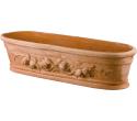 Oval windowsill flower box decorated with "Pomegranate" terracotta - length 56-66 cm - photo 1
