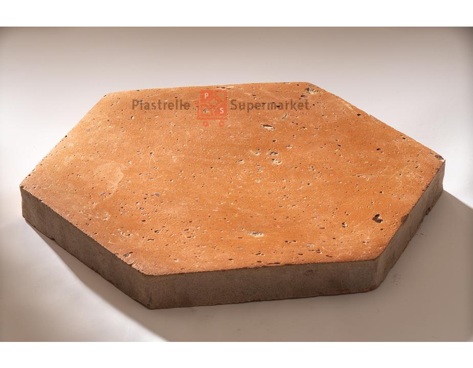 Pinkish clay hexagon side 15cm - smooth