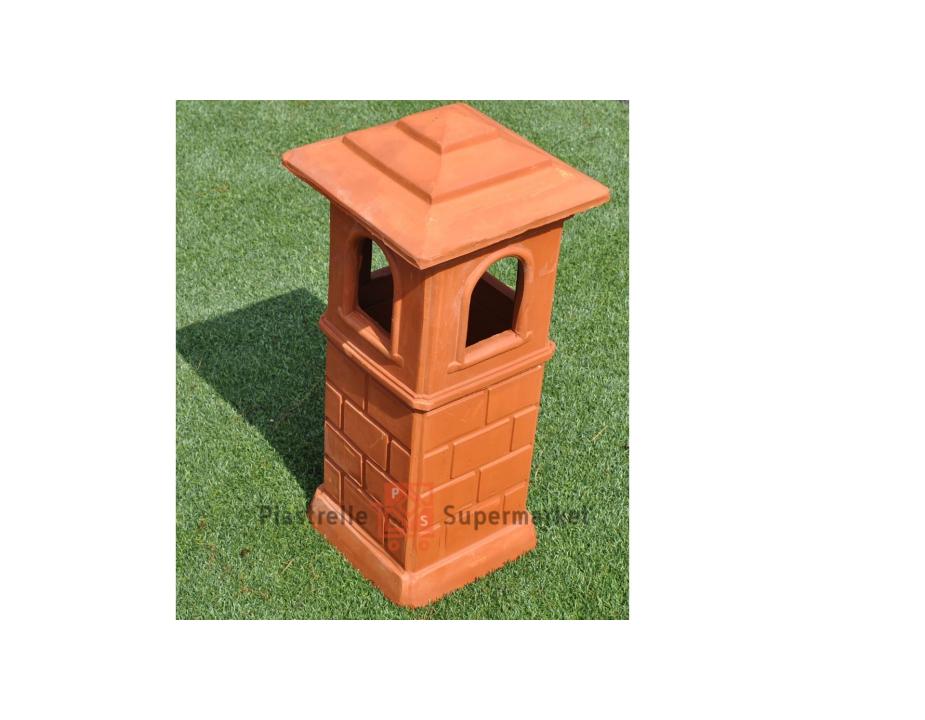 Chimney pot in handcrafted terracotta 20x20