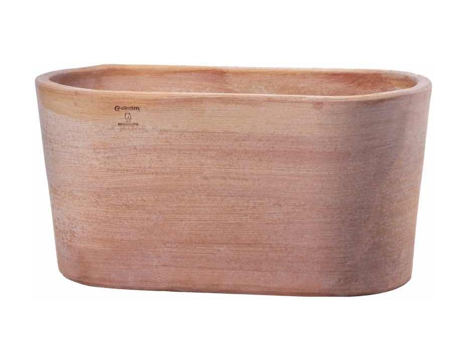 Semi-oval handmade terracotta box planter 40x80x40  Moderne line